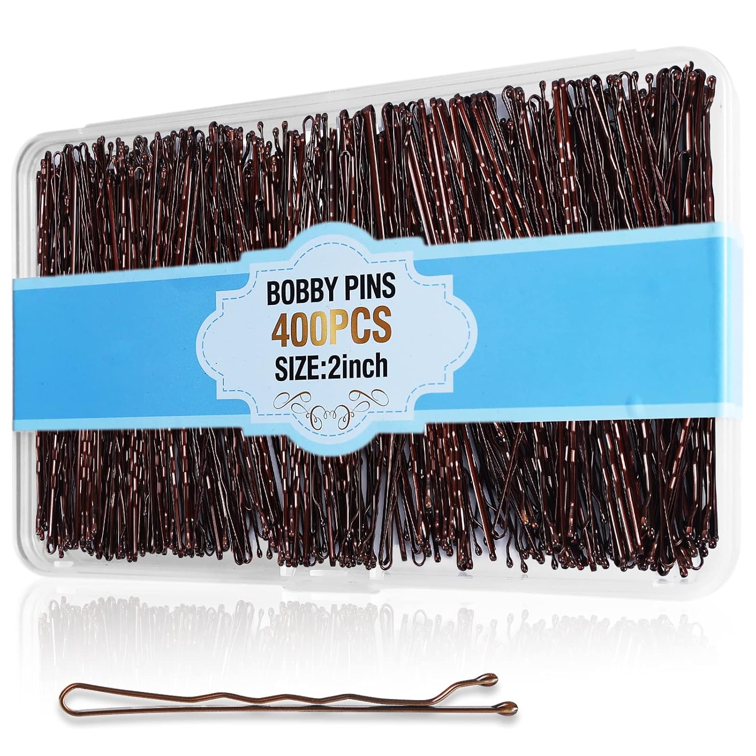 Bobby Pin Bulk - 400Pcs Brown Bobby Pins, 2 Inch