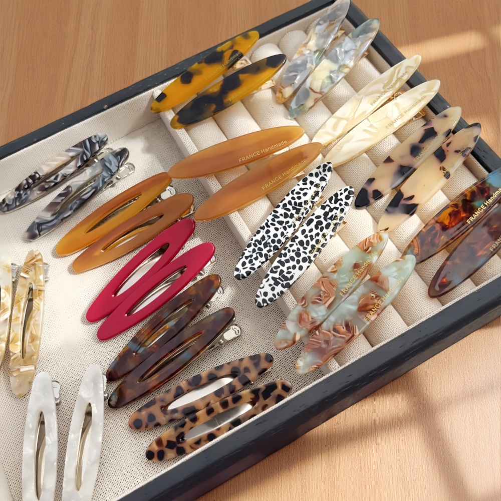 2pcs/Set Elegant Acetate Oval  - Bobby Pin Bulk のレビューと価格