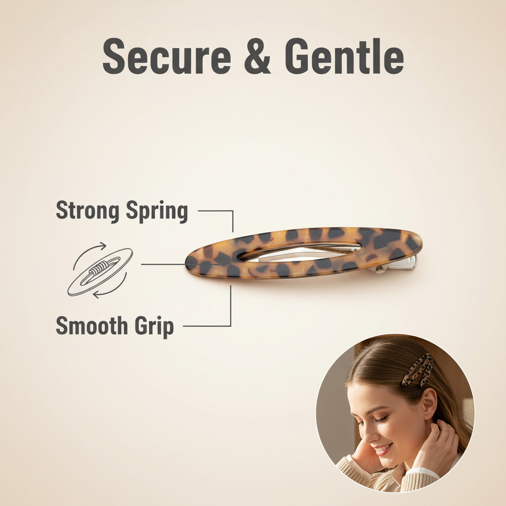 2pcs/Set Elegant Acetate Oval  - Bobby Pin Bulk のレビューと価格