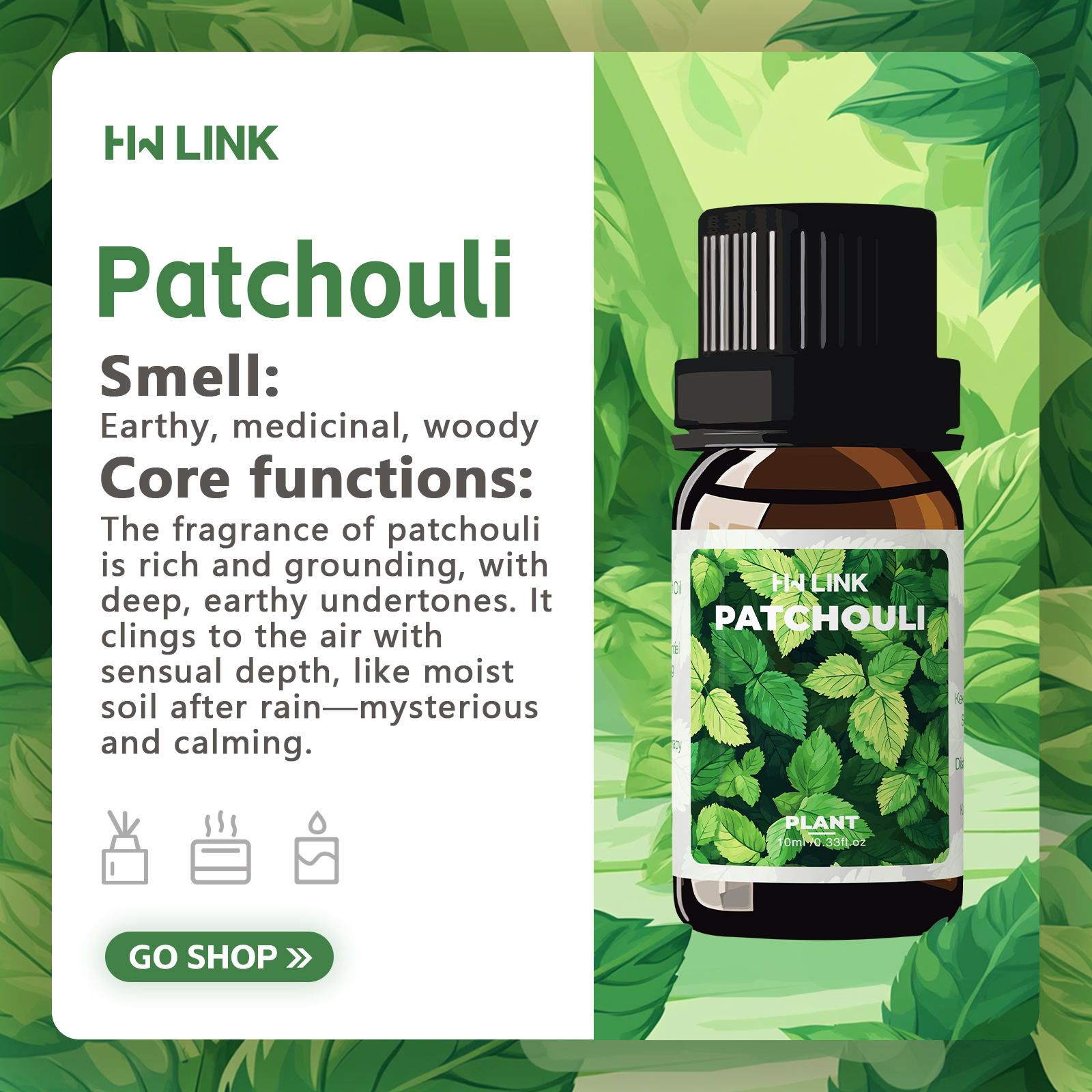 10ml Patchouli Essential Oils  - Hair Care Naturally のレビューと価格