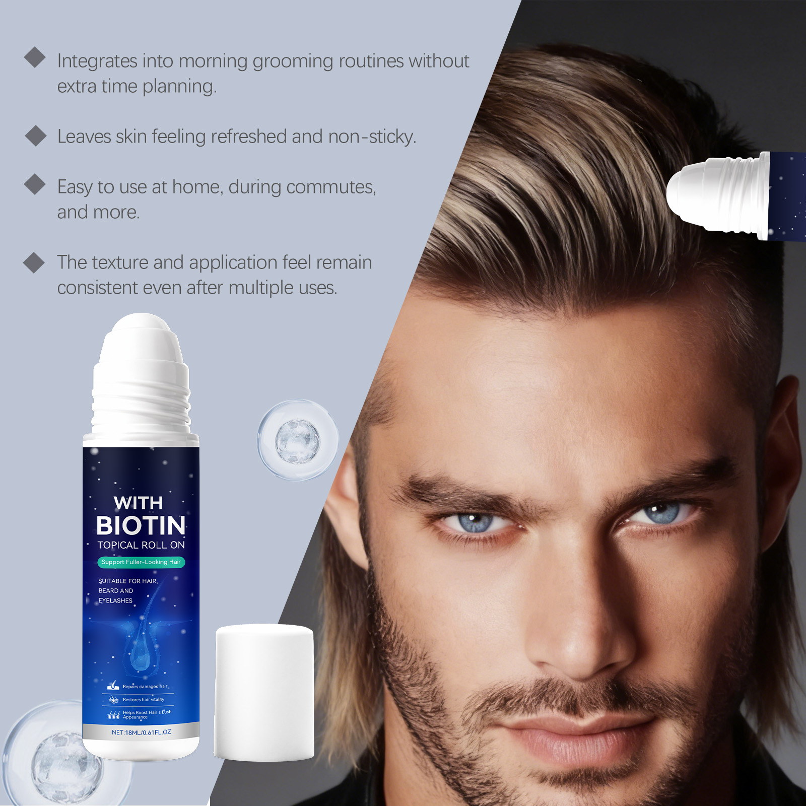 Men Hair Care Roll-On Ball Rep - Hair Care Serum のレビューと価格