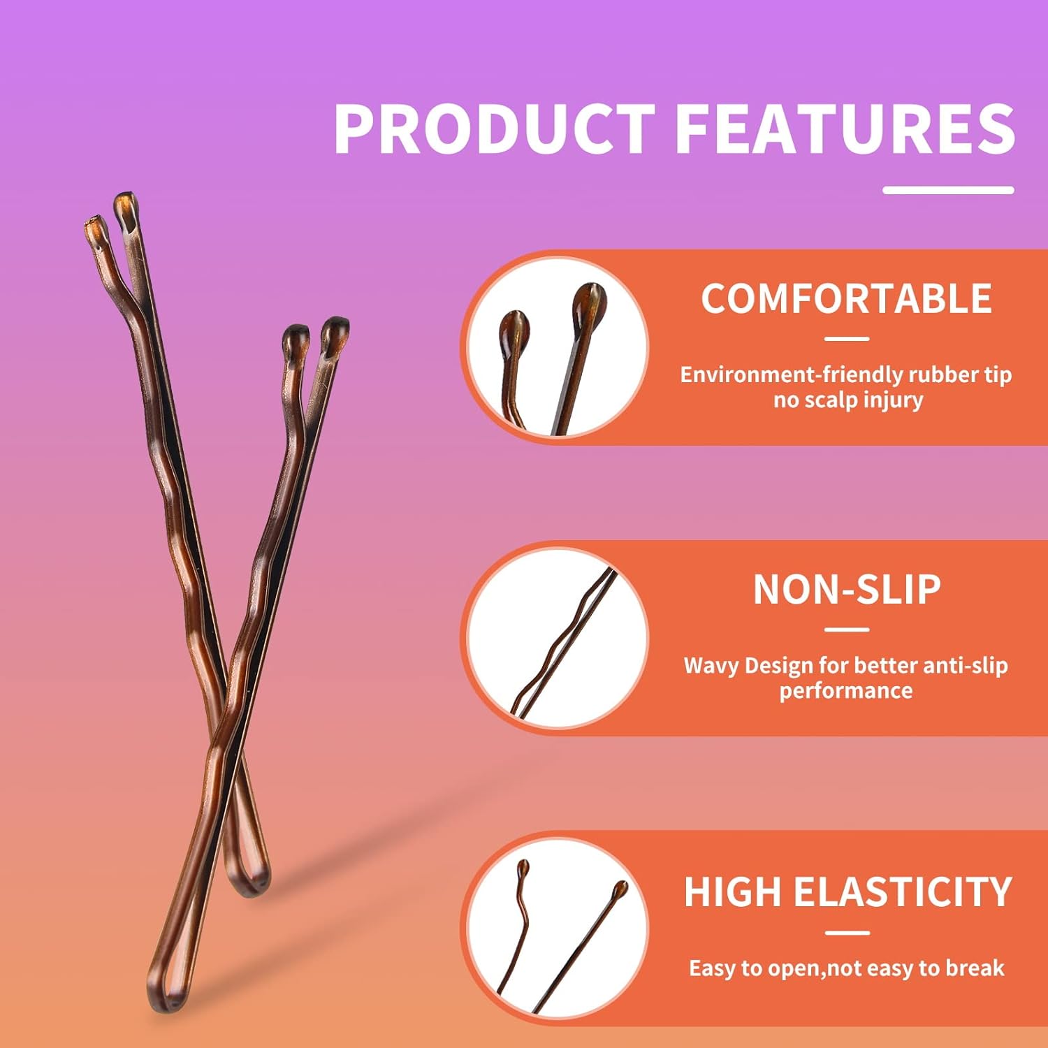 400Pcs Brown Bobby Pins, 2 Inc - Bobby Pin Bulk のレビューと価格